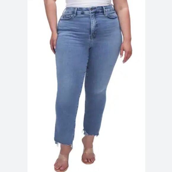 Good American Blue High Rise Stretch Skinny Jeans Plus Size 24 - Picture 1 of 6